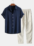 Linen Summer Set for Effortless Style - Loose Pants and Shirt