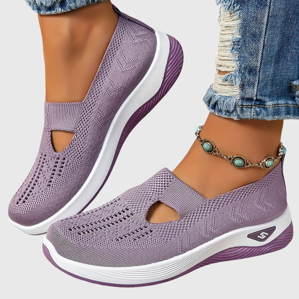 Women's Breathable Knitted Orthopaedic Slip-On Shoes with Cushioned Sole for All-Day Comfort