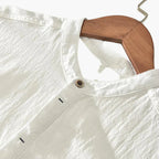 Men's Short-Sleeve Shirt with Stand-Up Collar for Summer Style