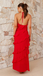 Draped Flowing Maxi Dress for Women