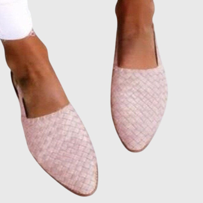 Orthopaedic Women's Woven Slingback Flats with Adjustable Strap for Breathable Summer Comfort