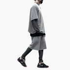 Men's Lightweight Summer Two-Piece Set with Oversized Short-Sleeve Shirt and Drawstring Shorts