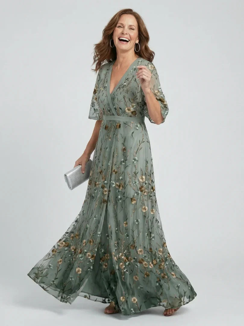 Halter Neck Floral Maxi Dress with Flowing Midi Length