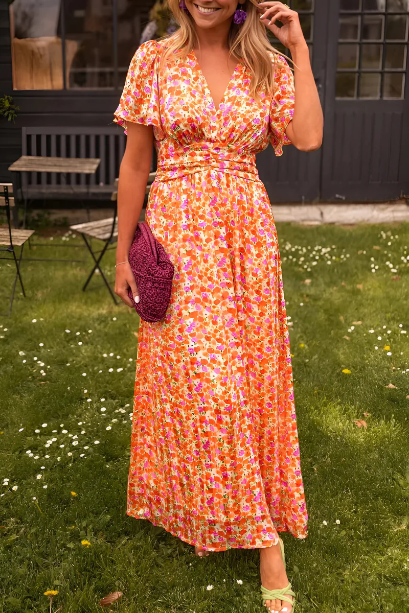 Floral Sleeveless Dress for Women – Flowing Design with Defined Waist for Spring and Summer