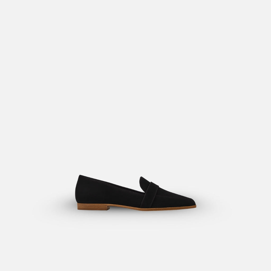 Pointed Toe Suede Penny Loafers for Women - Slip-On Flat Design