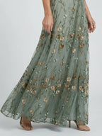 Halter Neck Floral Maxi Dress with Flowing Midi Length