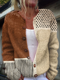 Women's Minimalist Abstract Polka Dot Knitted Vest for Effortless Style