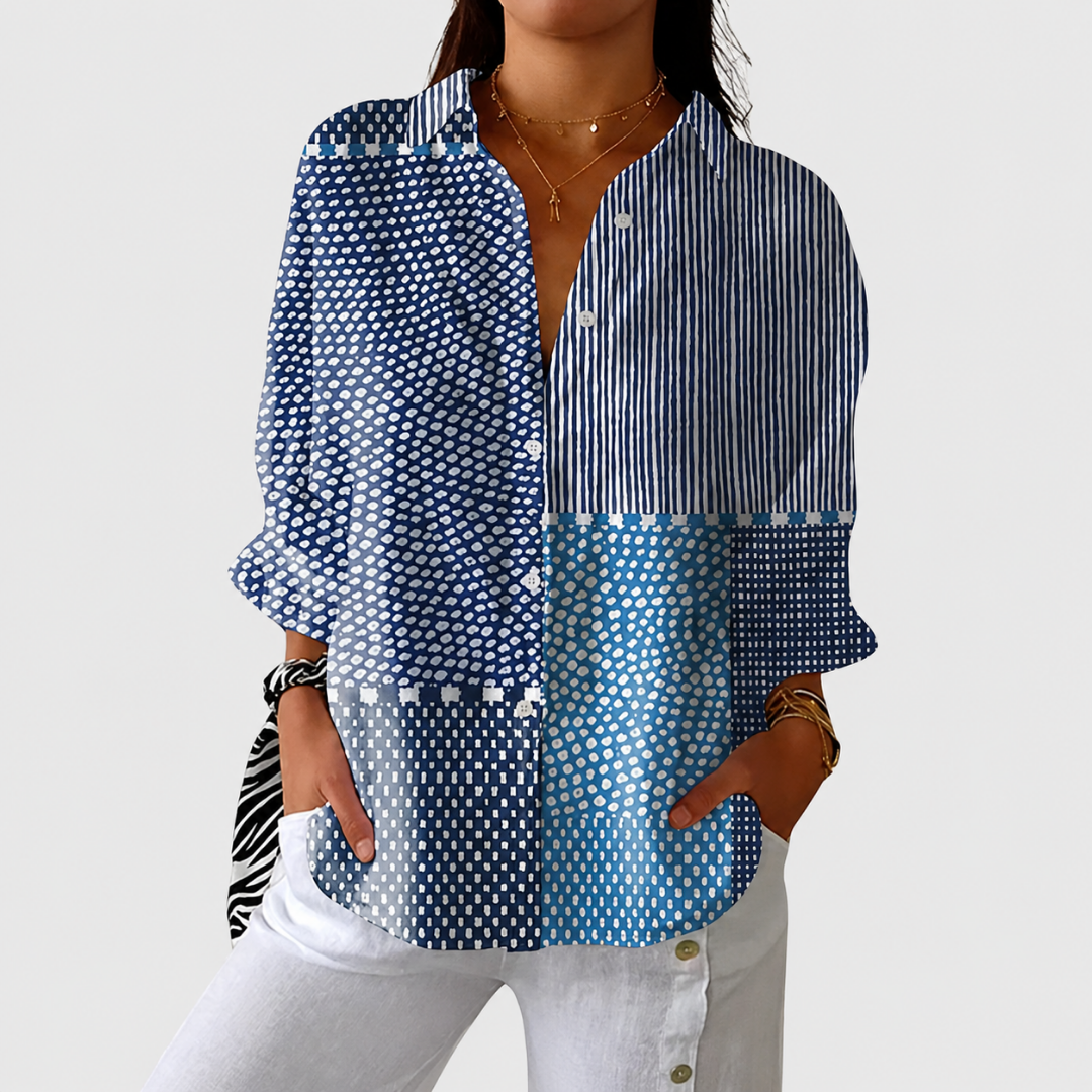 Women's Colorful Airy Printed Blouse for Effortless Style