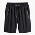 Men's Lightweight Summer Shorts with Adjustable Drawstring Waist and Secure Zipper Pockets