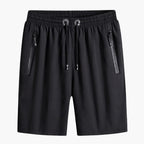 Men's Lightweight Summer Shorts with Adjustable Drawstring Waist and Secure Zipper Pockets