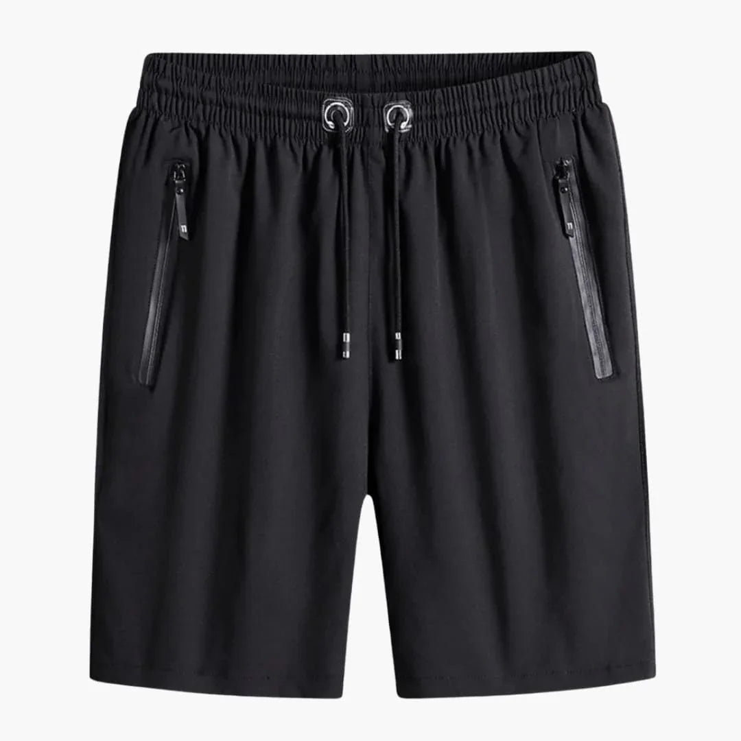 Men's Lightweight Summer Shorts with Adjustable Drawstring Waist and Secure Zipper Pockets