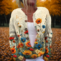 Vintage Floral Knit Cardigan for Spring Wear