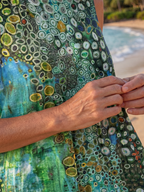 Abstract Ocean Mosaic Midi Dress