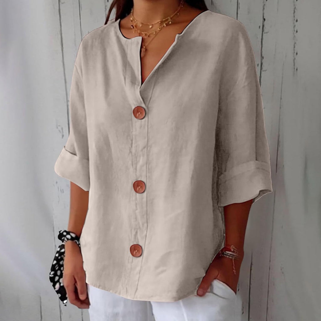 Cotton Linen Relaxed Fit Blouse for Women – Effortless Summer Style