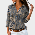 Women's Vibrant Paisley Print Blouse for Effortless Style