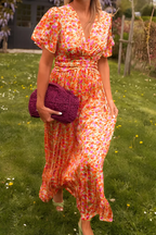 Floral Sleeveless Dress for Women – Flowing Design with Defined Waist for Spring and Summer