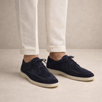 Men's Classic Suede Lace-Up Loafers Closed Toe Regular Fit