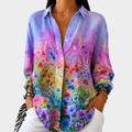 Women's Wildflower Sunset Garden Blouse in Vibrant Colors