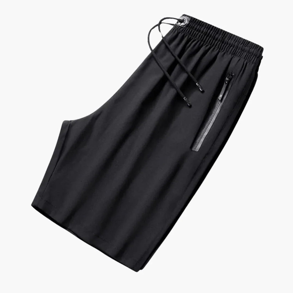 Men's Lightweight Summer Shorts with Adjustable Drawstring Waist and Secure Zipper Pockets