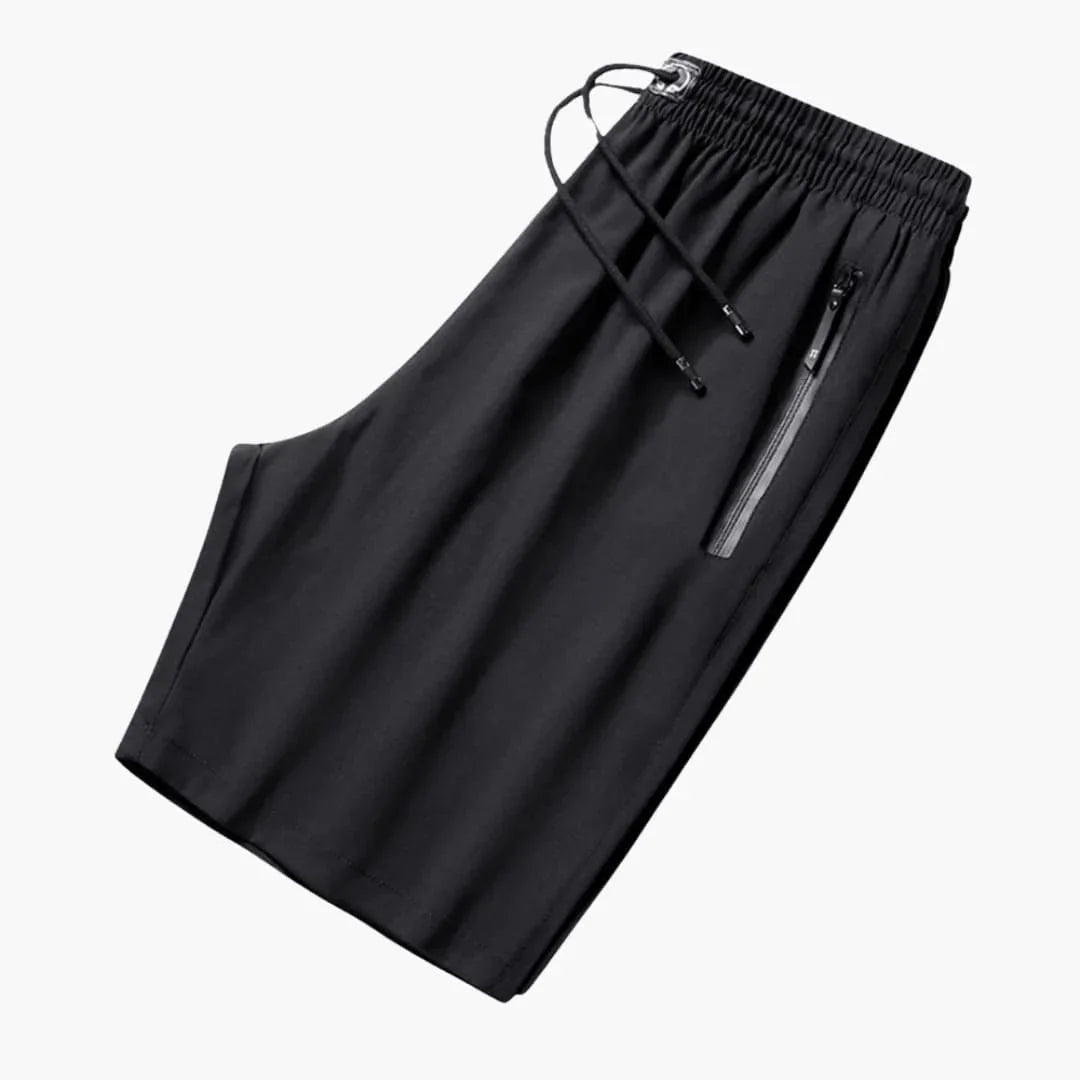 Men's Lightweight Summer Shorts with Adjustable Drawstring Waist and Secure Zipper Pockets