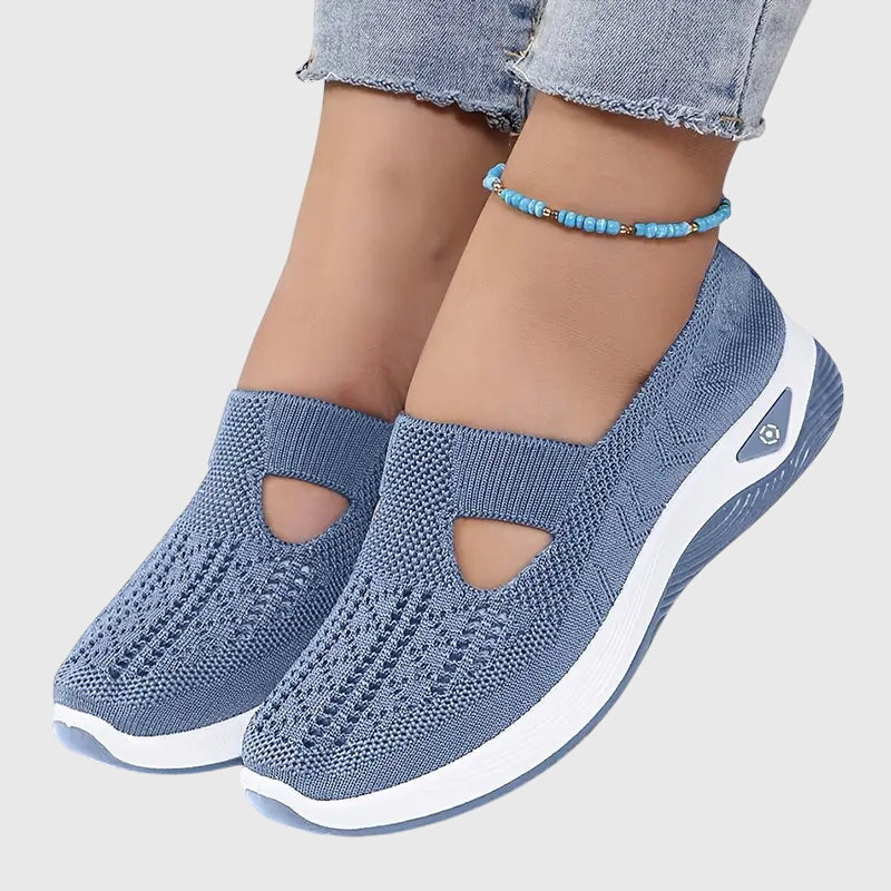 Women's Breathable Knitted Orthopaedic Slip-On Shoes with Cushioned Sole for All-Day Comfort