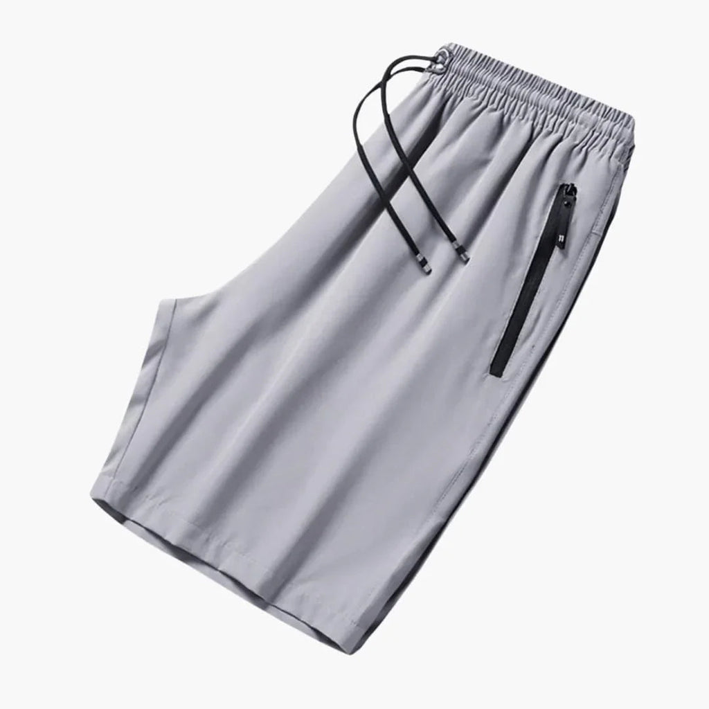 Men's Lightweight Summer Shorts with Adjustable Drawstring Waist and Secure Zipper Pockets