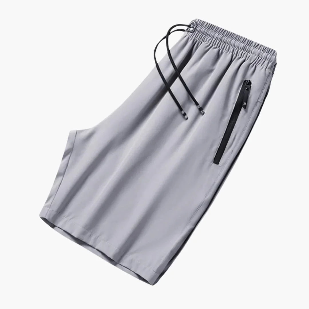 Men's Lightweight Summer Shorts with Adjustable Drawstring Waist and Secure Zipper Pockets