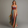 Strapless Pleated Maxi Dress for Effortless Everyday Elegance