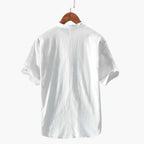 Men's Short-Sleeve Shirt with Stand-Up Collar for Summer Style