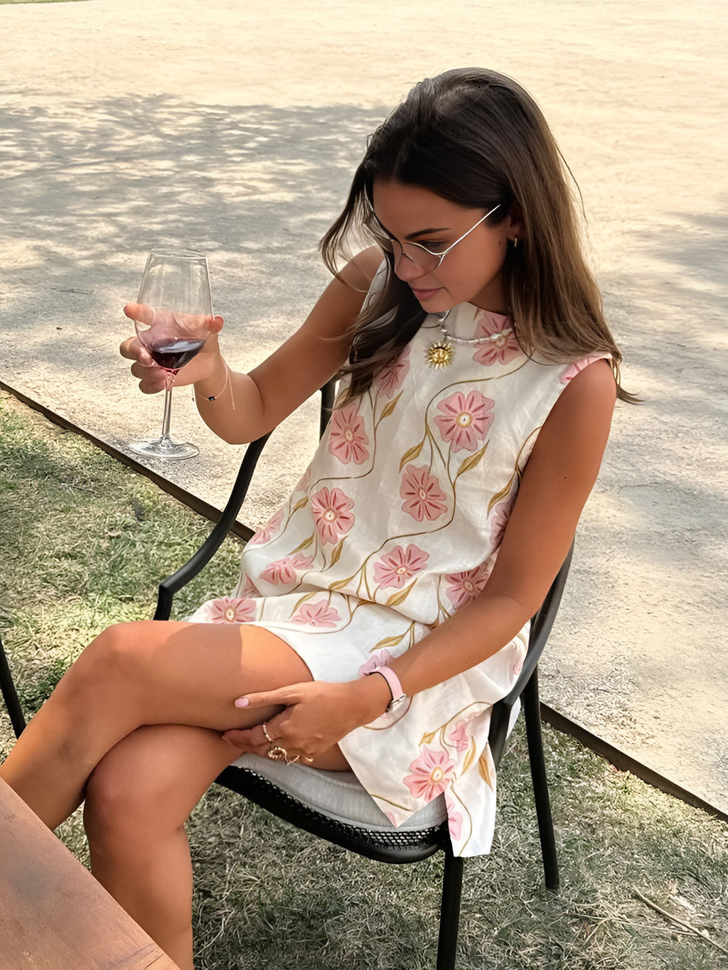 Women's A-Line Sleeveless Floral Summer Dress