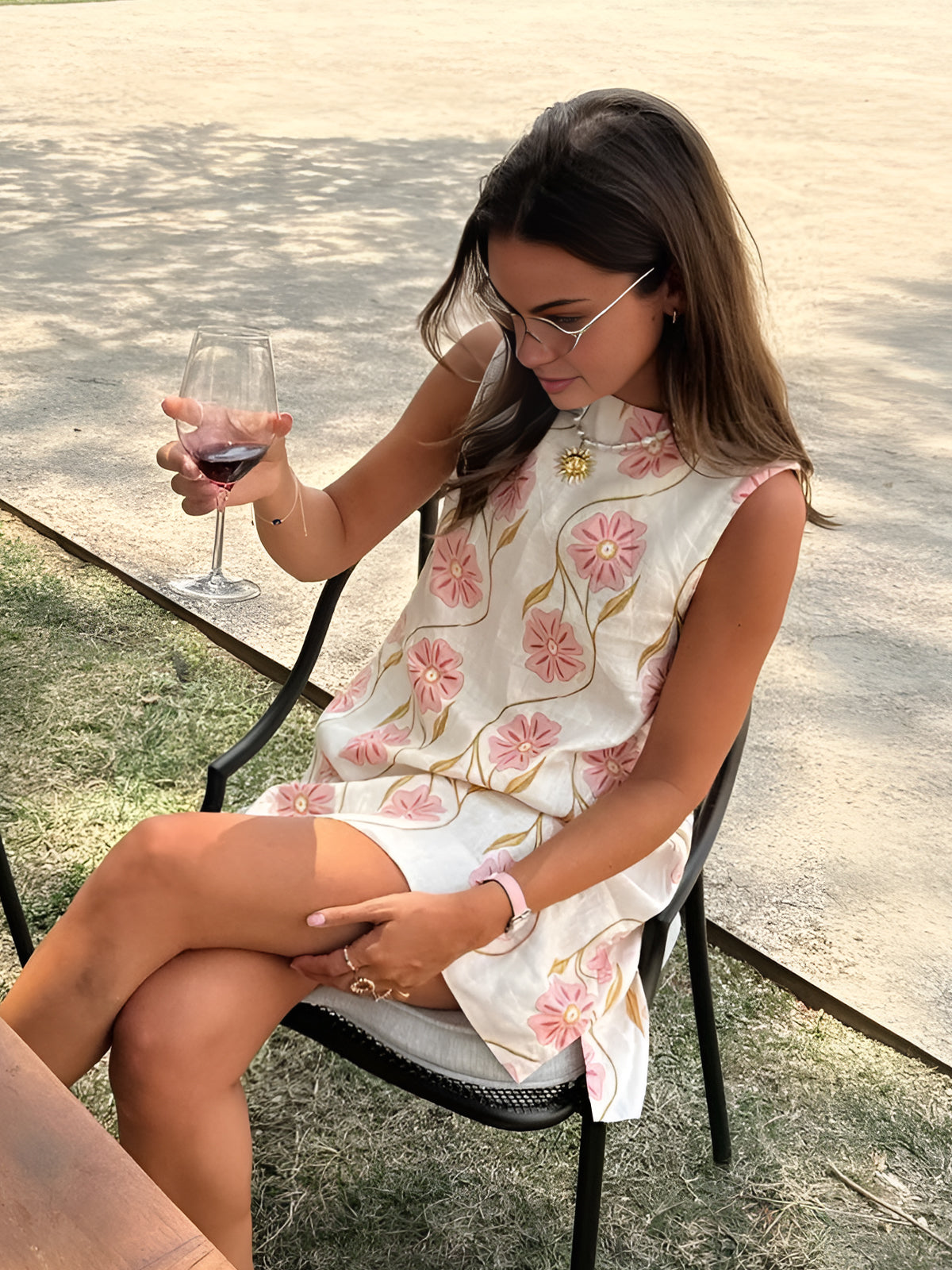 Women's A-Line Sleeveless Floral Summer Dress
