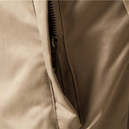 Men's Bomber Jacket with Full Zip Closure and Ribbed Stand Collar