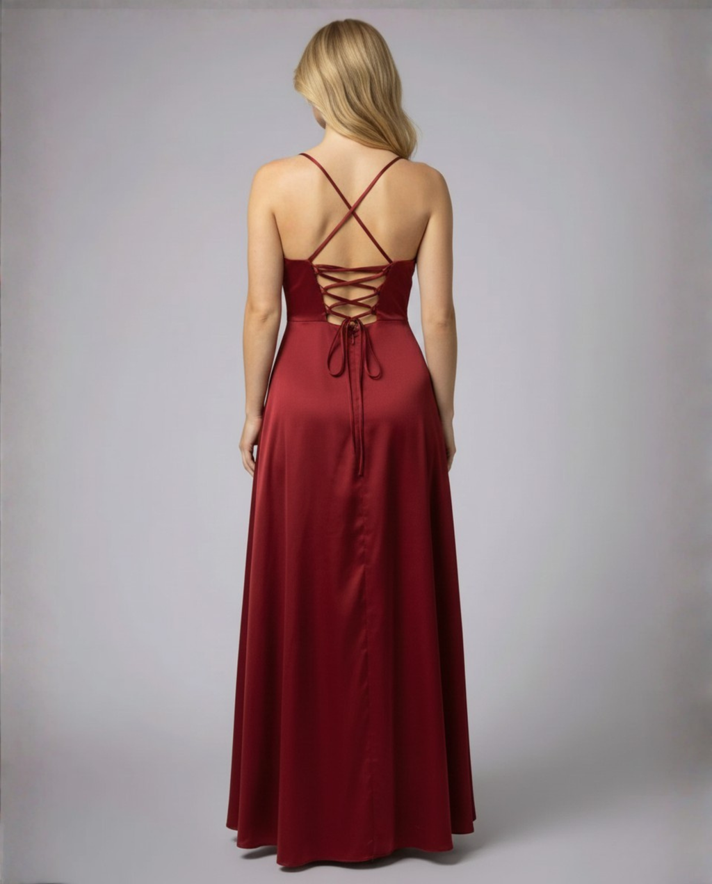 Luxurious Silk Sleeveless Maxi Dress with Braided Back Detail