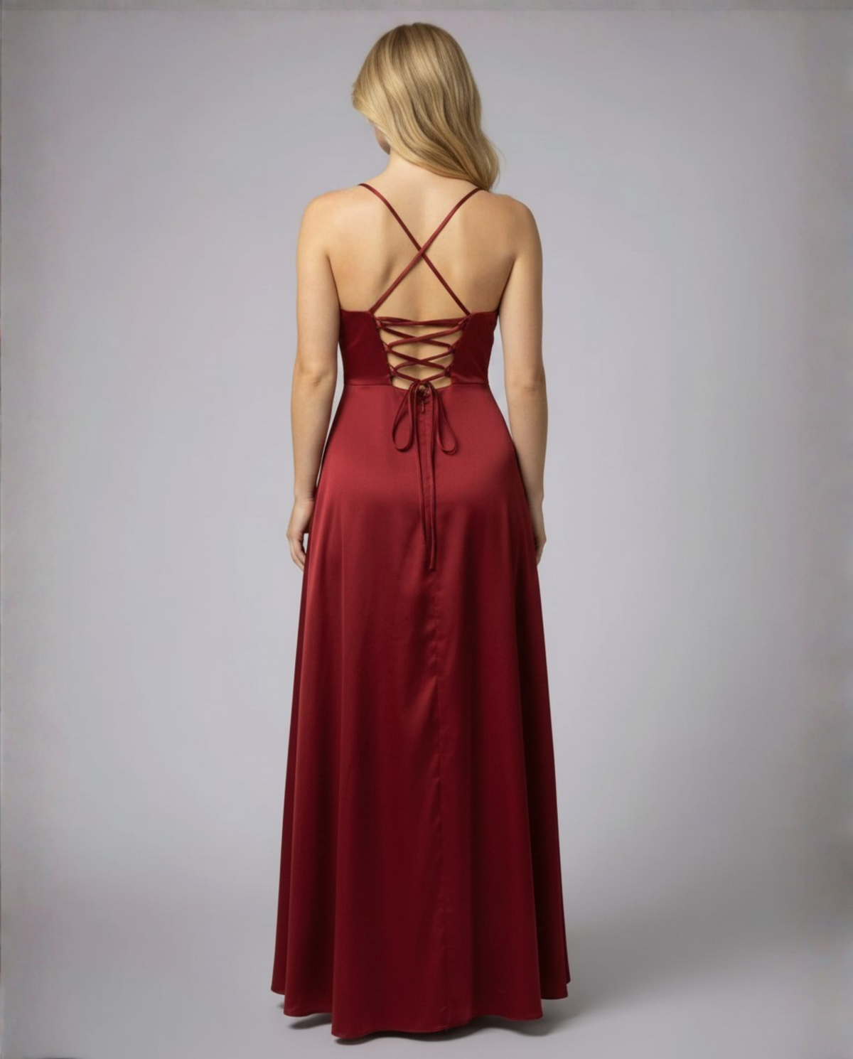 Luxurious Silk Sleeveless Maxi Dress with Braided Back Detail