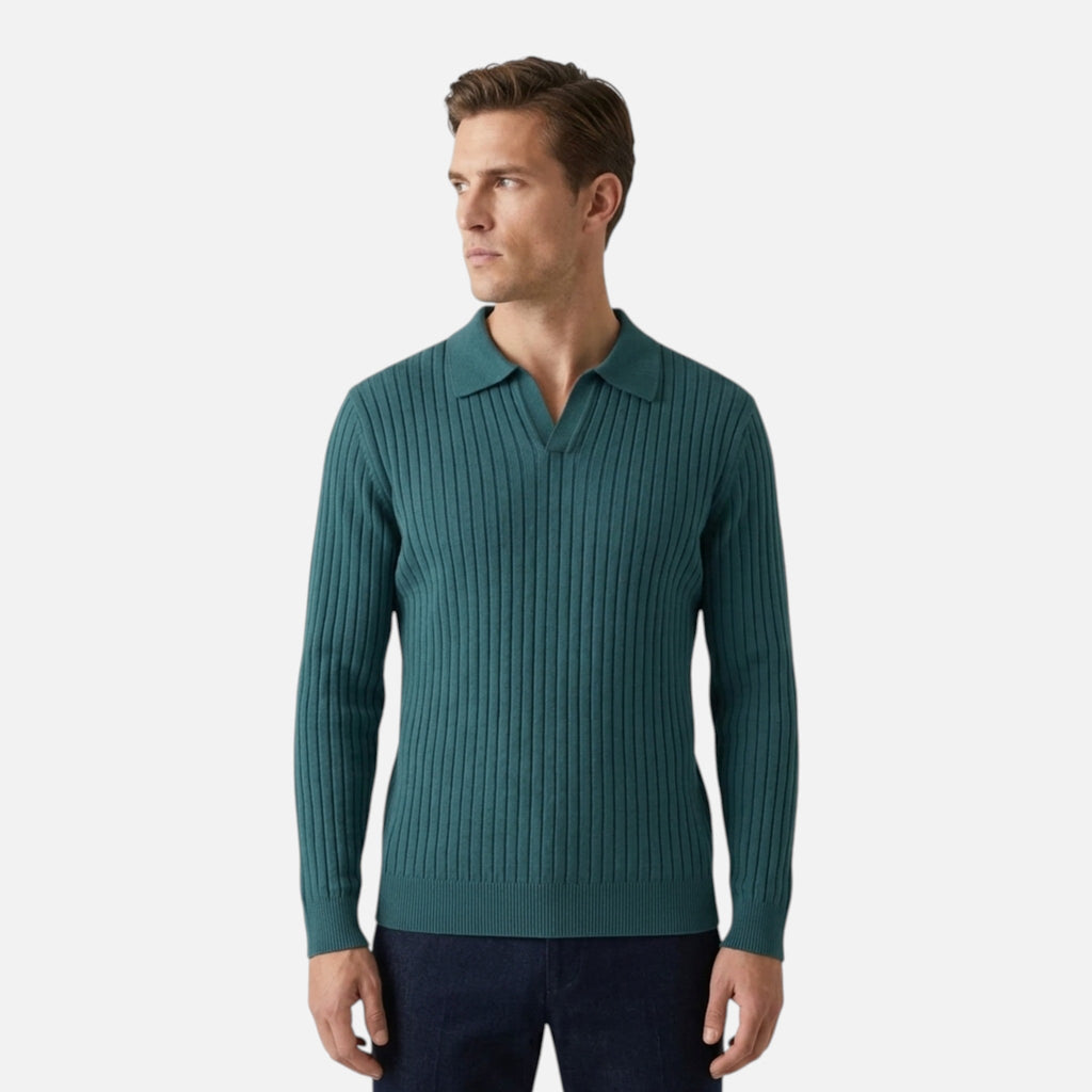 Men’s Riviera Ribbed Knit Polo SnugBubs Australia
