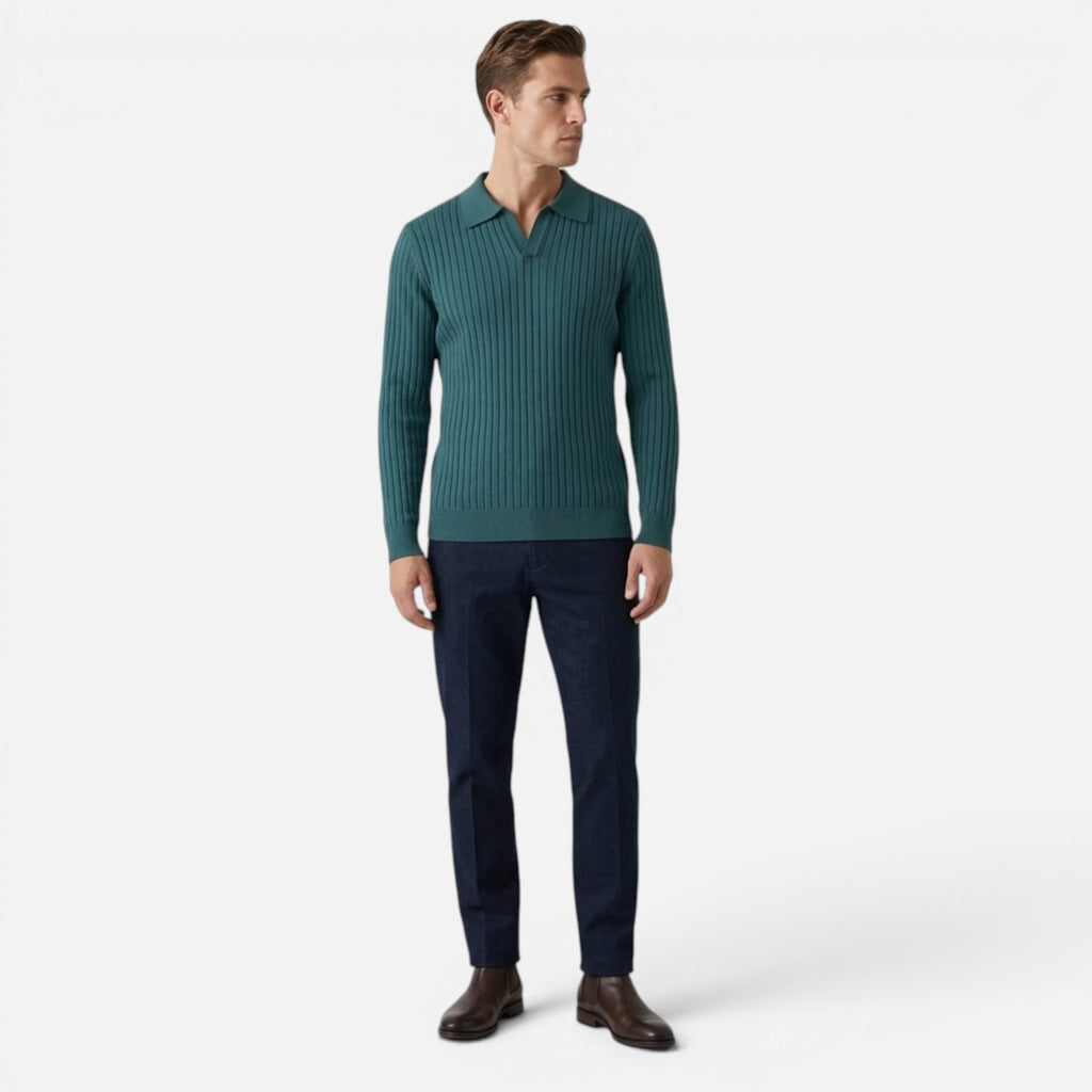 Men’s Riviera Ribbed Knit Polo SnugBubs Australia