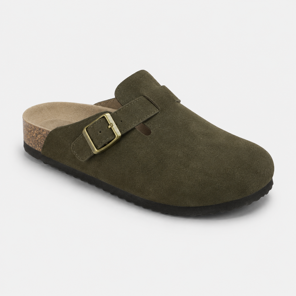 Women's Buckle Clog Sandals with Contoured Footbed Brindle & Balance