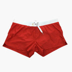 Men's Elastic Waist Swim Shorts with Adjustable Drawstring and Side Panels