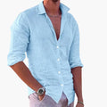 Relaxed Fit Men's Summer Shirt with Short Sleeves and Button Closure