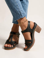 Orthopedic Women's Sandals with Adjustable Straps Block Heel and Cushioned Support