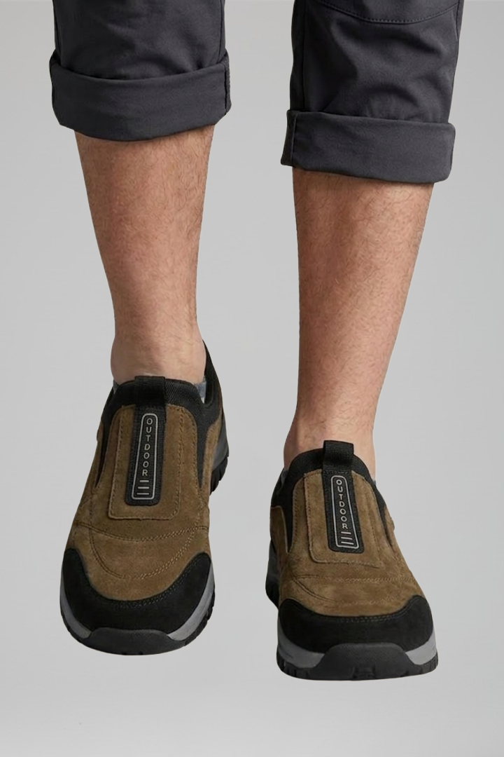 Men's Slip-On Orthopedic Walking Shoes with Padded Collar and Rugged Outsole for Comfort and Stability