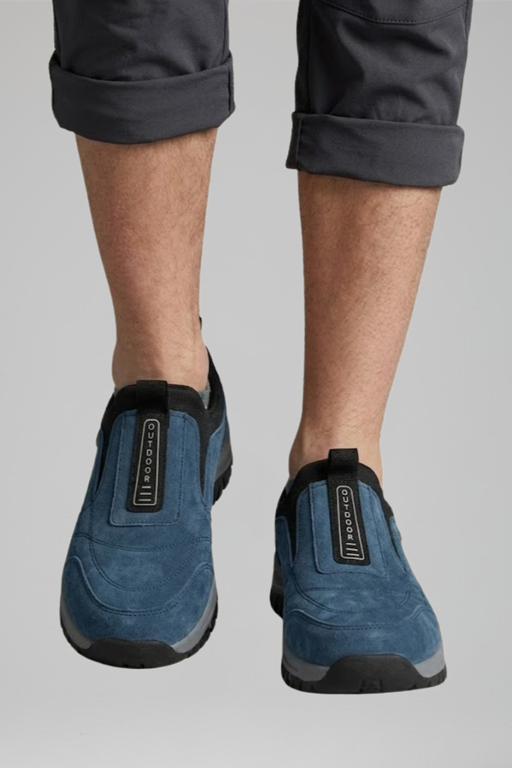 Men's Slip-On Orthopedic Walking Shoes with Padded Collar and Rugged Outsole for All-Day Comfort