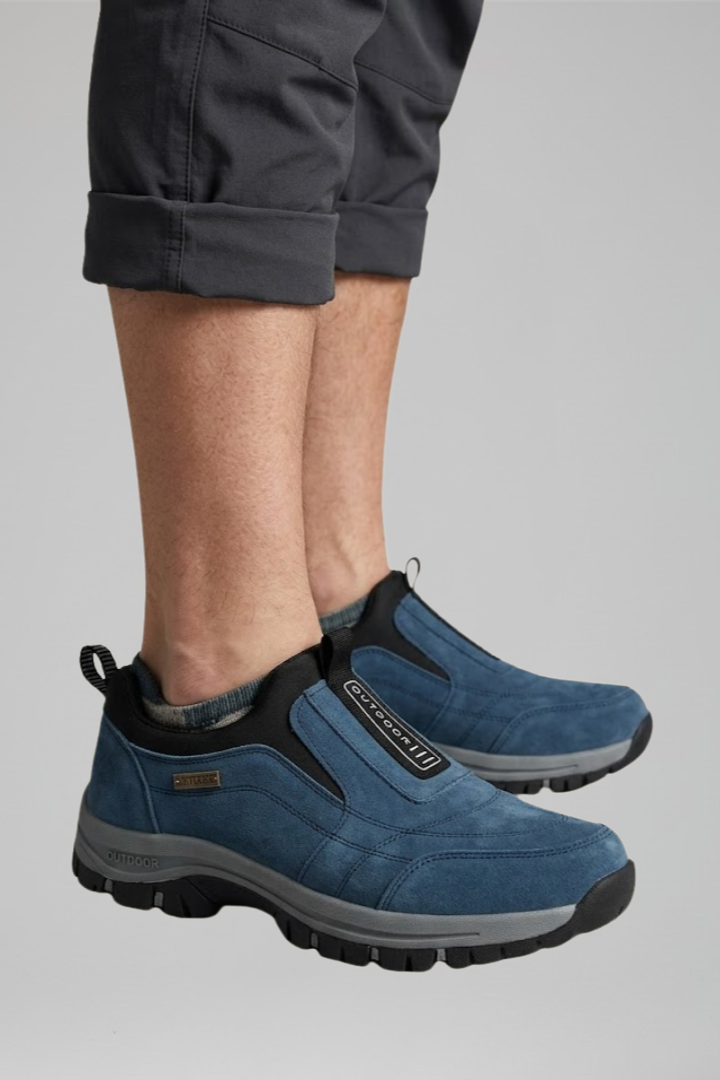 Men's Slip-On Orthopedic Walking Shoes with Padded Collar and Rugged Outsole for Comfort and Stability