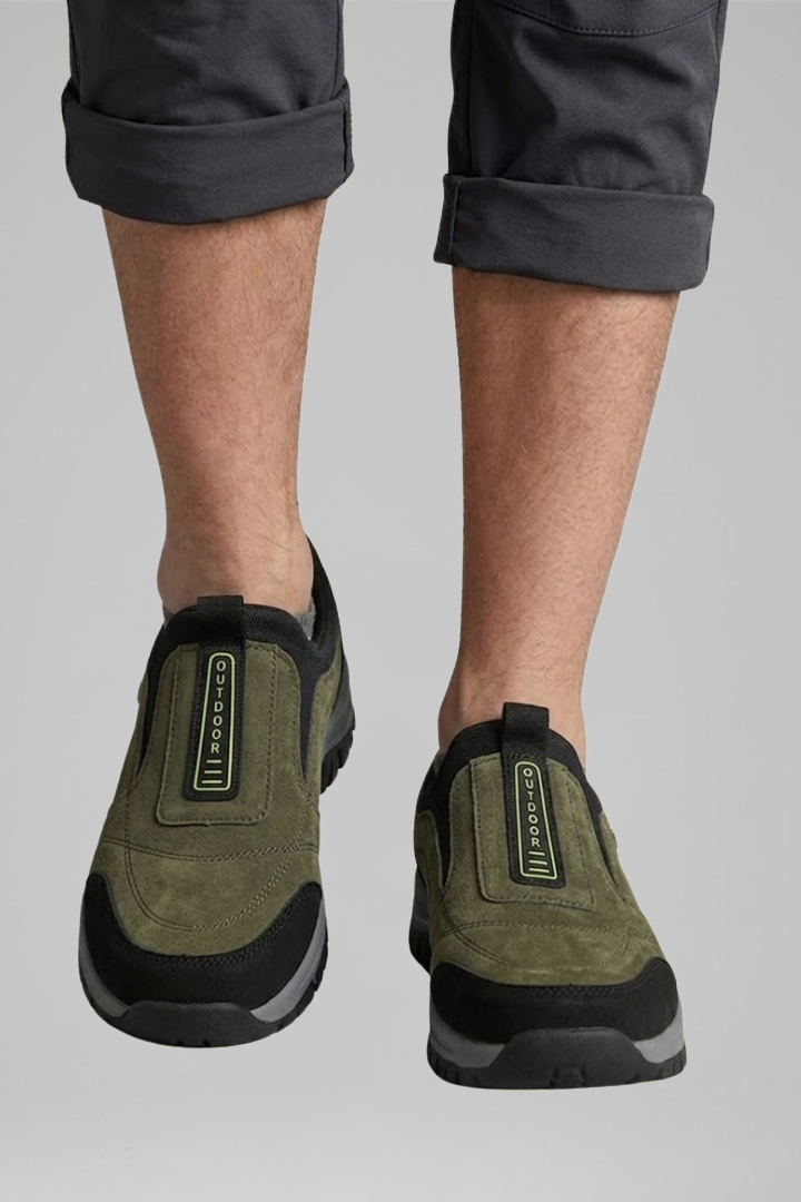Men's Slip-On Orthopedic Walking Shoes with Padded Collar and Rugged Outsole for All-Day Comfort