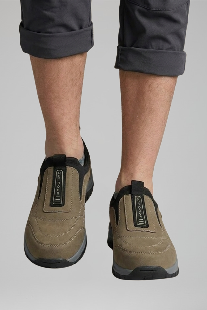Men's Slip-On Orthopedic Walking Shoes with Padded Collar and Rugged Outsole for Comfort and Stability