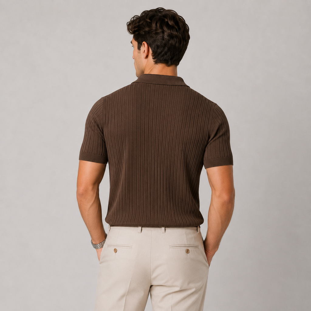 Lightweight Breathable Knit Polo Shirt for Men