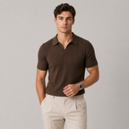 Lightweight Breathable Knit Polo Shirt for Men