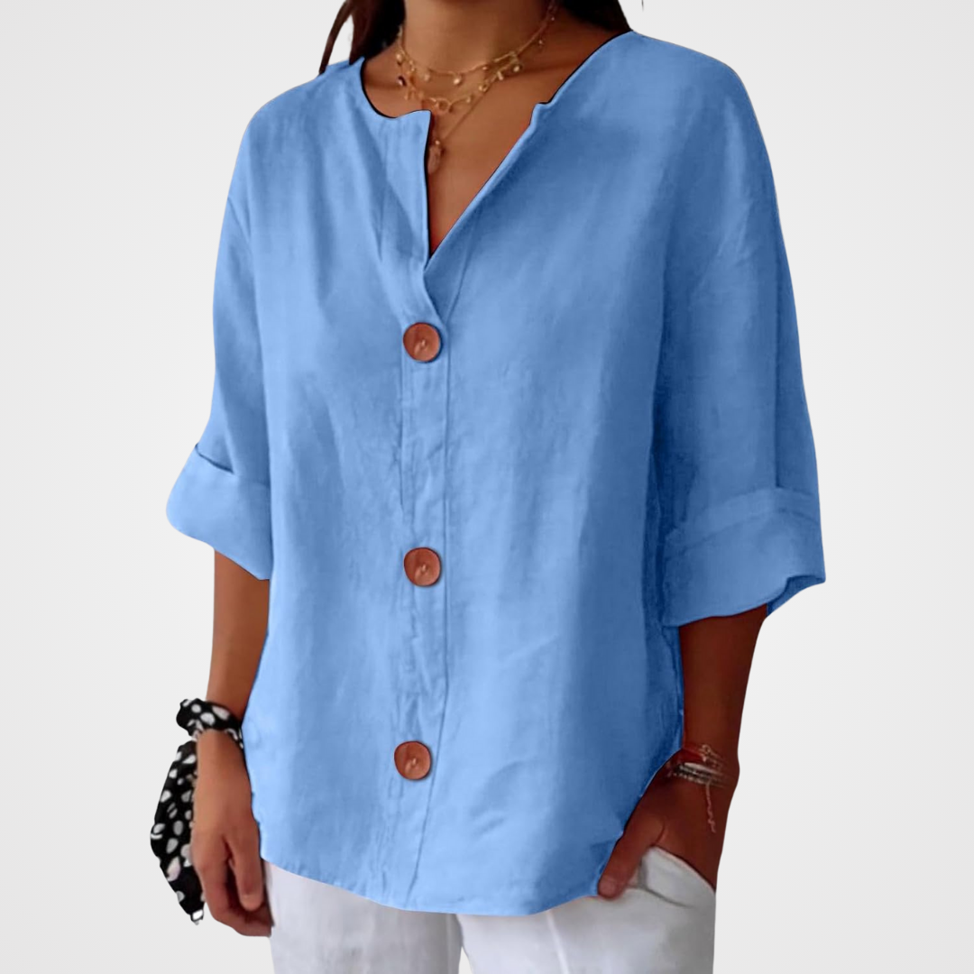 Cotton Linen Relaxed Fit Blouse for Women – Effortless Summer Style