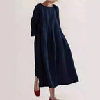 Linen Long Dress for Women - Lightweight Breathable Fabric with Elegant Minimalist Design