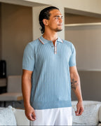 Knit Polo Shirt for Men Lightweight Breathable Smart Casual Style